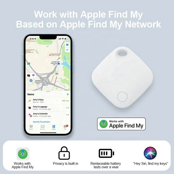 RSH MFi Certified Smart Tag "itag03” BT/GPS Tracker/ work w/ FindmyiOS 🚘/🔑/🐶 - Picture 2 of 7